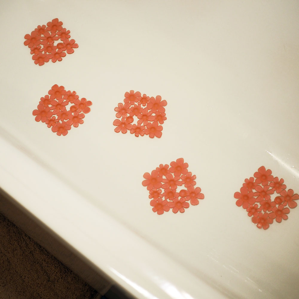 Anti Rutsch Sticker Blüten Motiv für die Badewanne und Dusche 5er Set 